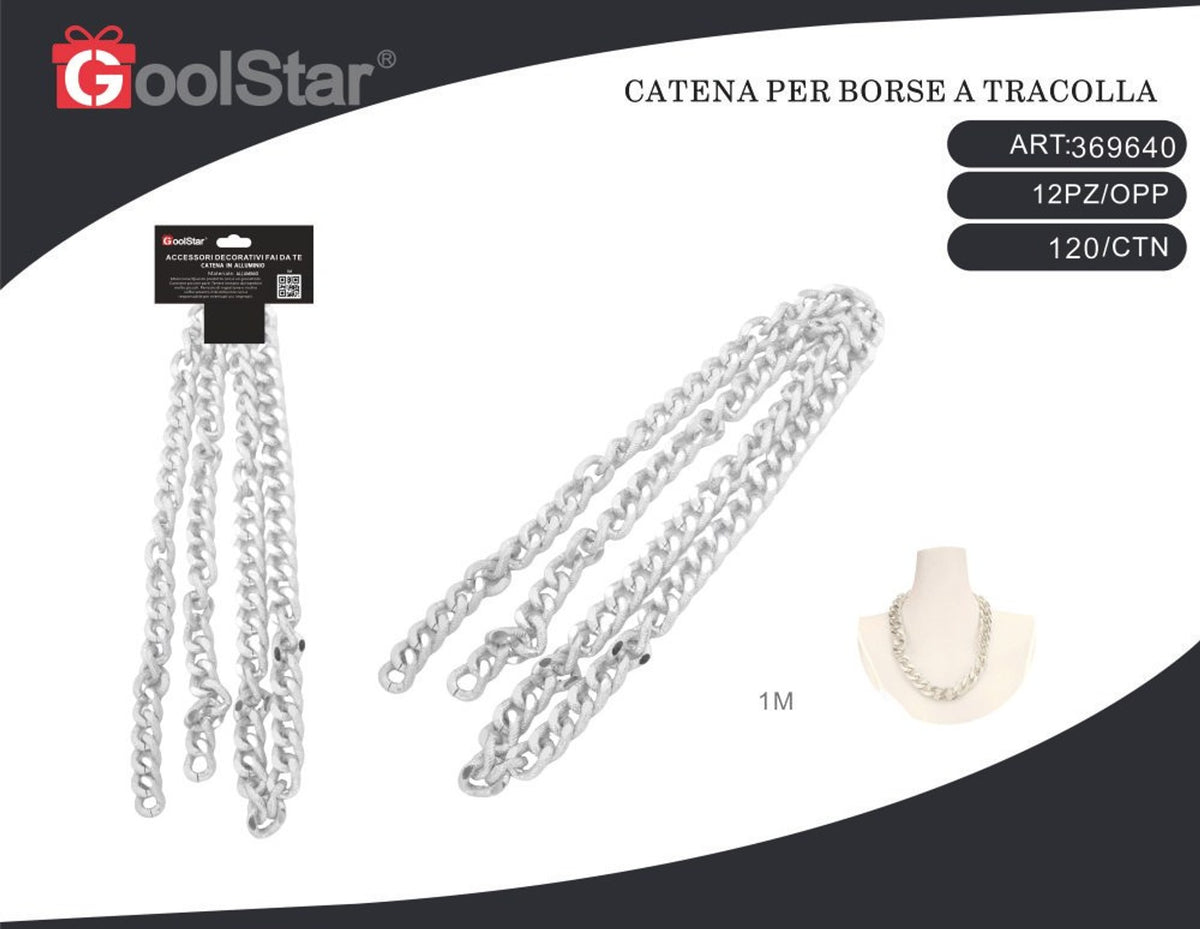 Catena decorativa GoolStar FY866 in alluminio, argento, 1 m