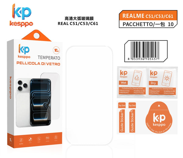 Pellicola protettiva per realme C51 / C53 / C61 – in vetro temperato