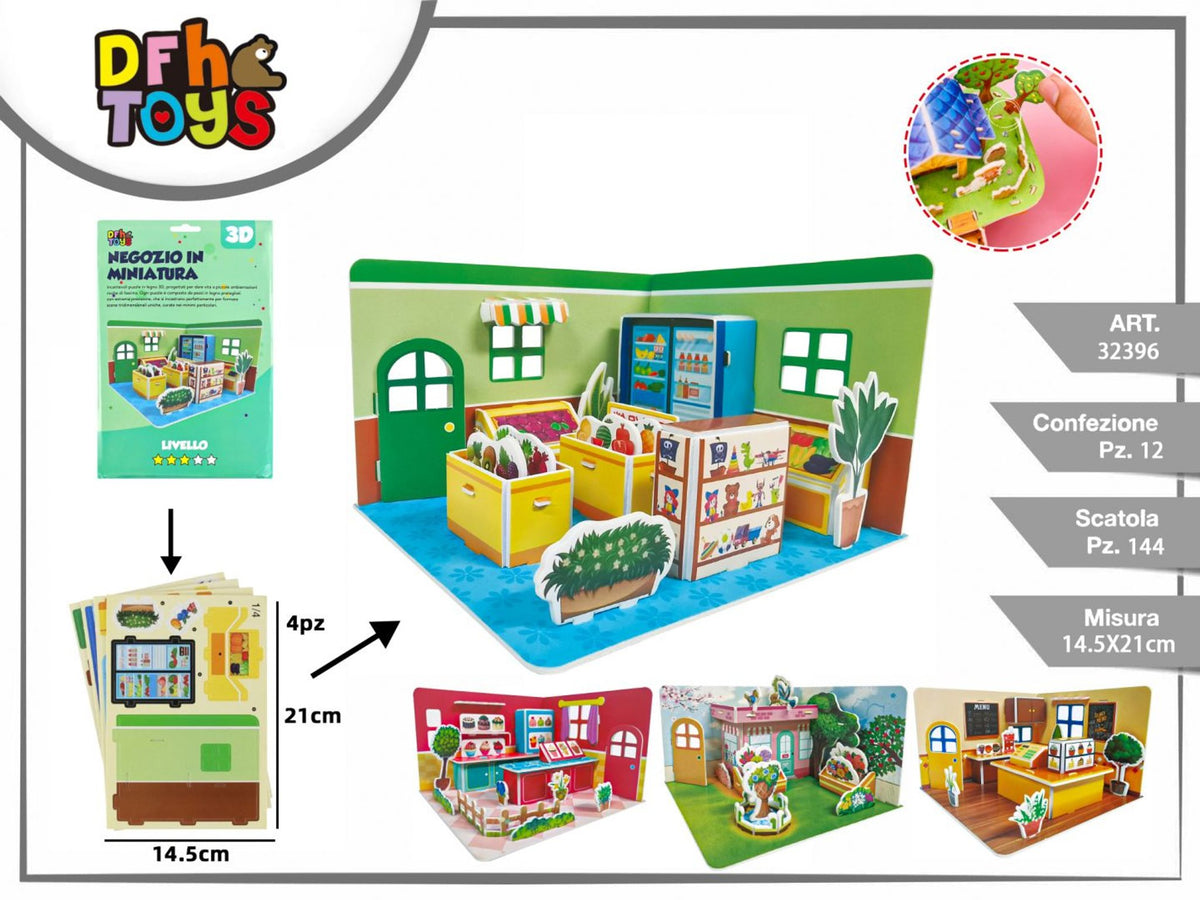 Puzzle 3D negozio in miniatura, modelli assortiti