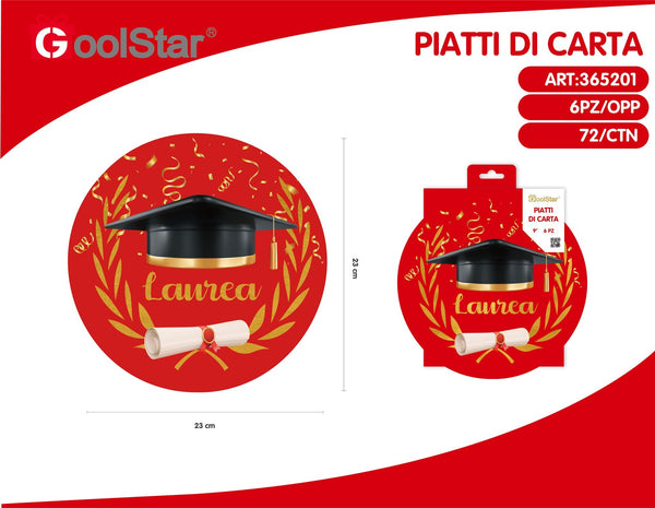 Piatti di carta 9 pollici laurea