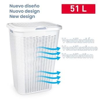 PORTABIANCHERIA PLASTICA OVALI 51LT 43X35.5X60.5CM BIANCO