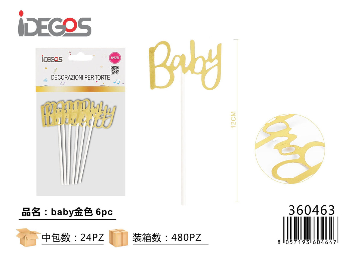 Decorazioni per torta Baby, 6 pezzi