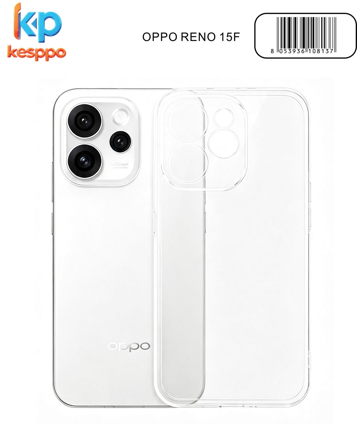 Custodia per OPPO RENO 15F – trasparente, con aperture sagomate