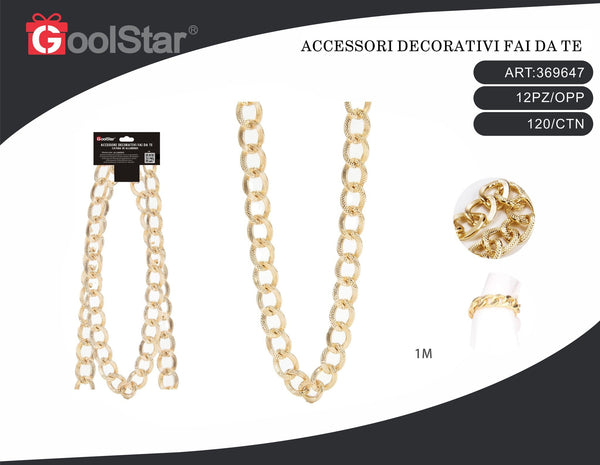 Catena decorativa GoolStar FY872 in alluminio, oro, 1 m