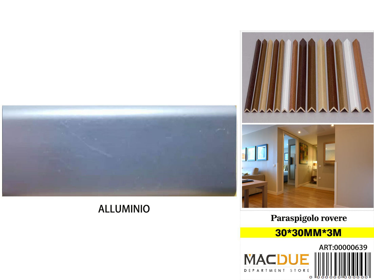 Paraspigolo, finitura alluminio