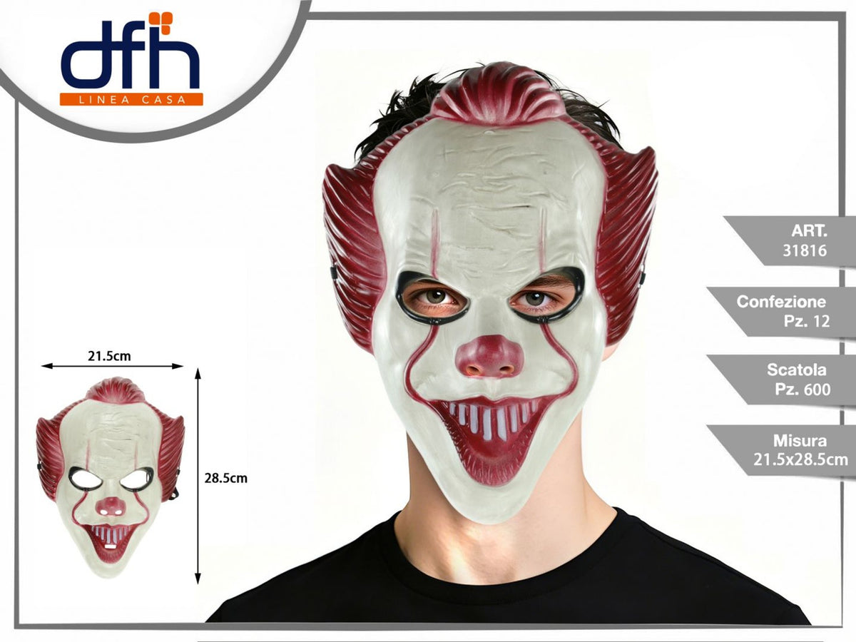 Maschera clown per Halloween, 21,5 × 28,5 cm