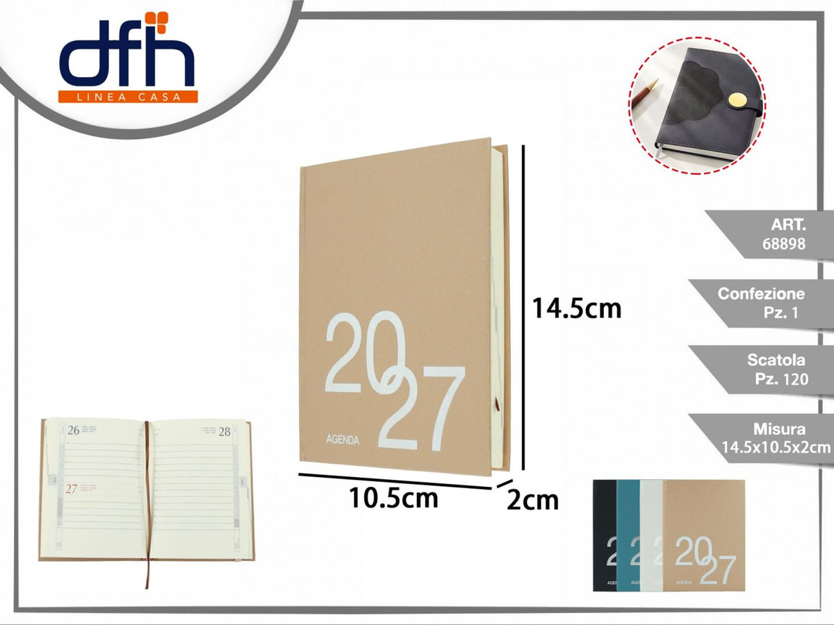 Agenda 2027 con segnalibro, 14,5 × 10,5 cm