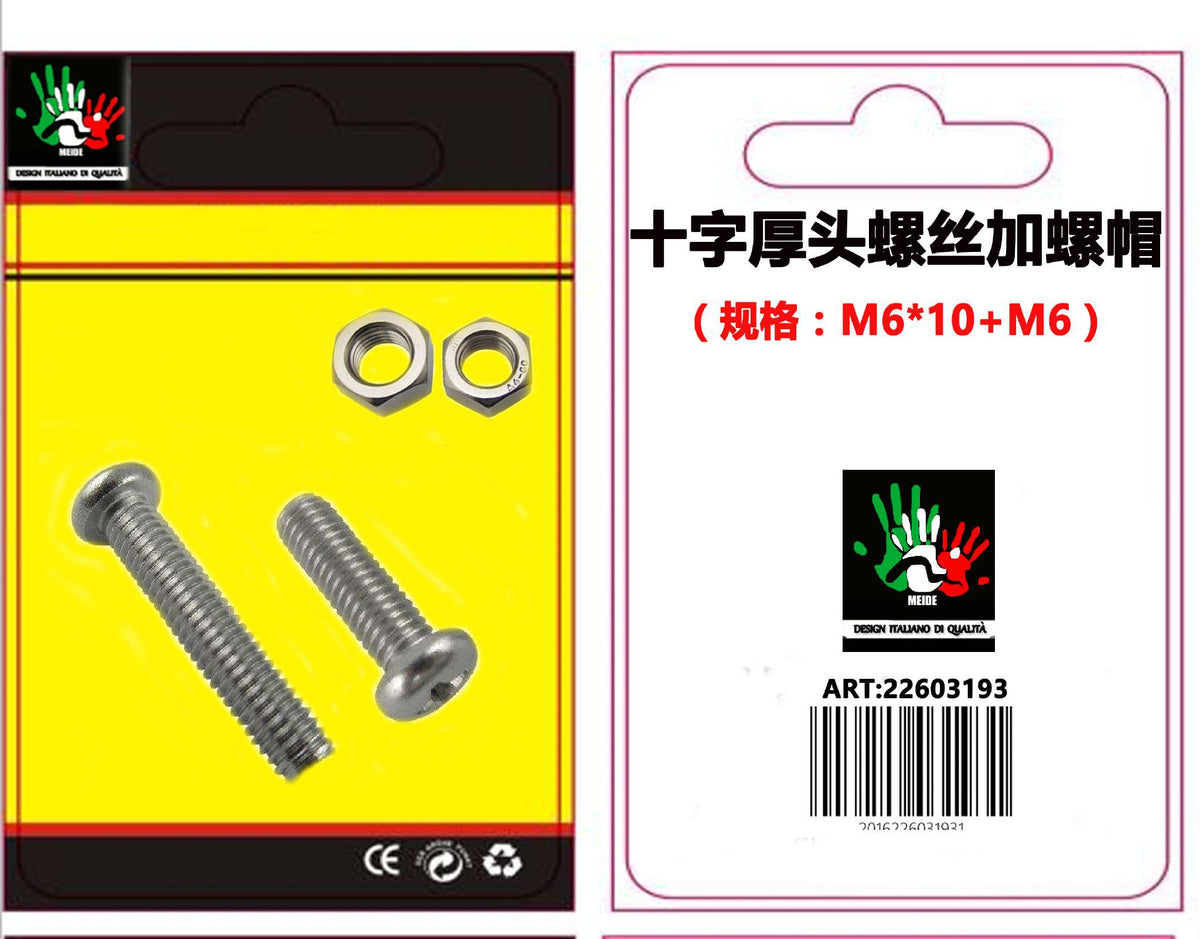 Vite a croce con dado, M6 × 10 + M6