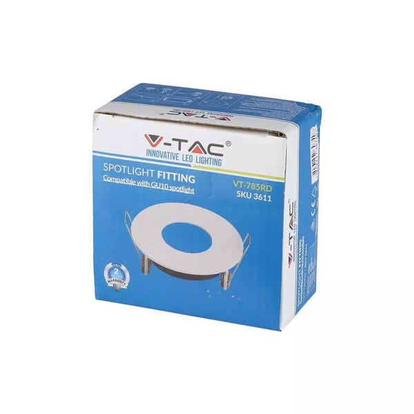 Portafaretto V-TAC GU10 rotondo bianco opaco