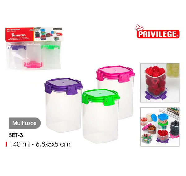 SET 6 MINI CONTENITORE PLASTICA 40CM 6.8X5X5CM