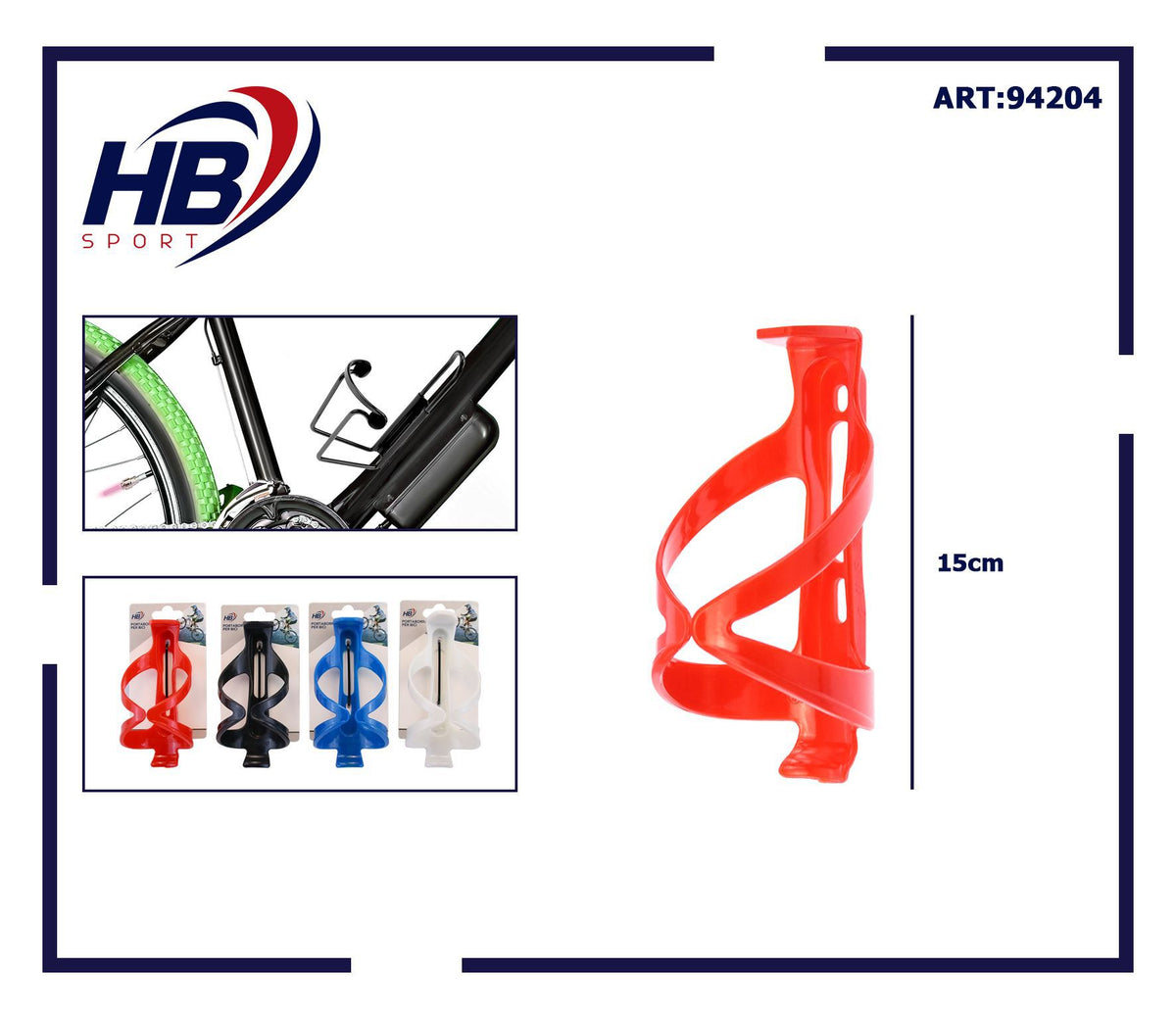 Portaborraccia in plastica per bicicletta, 15 cm