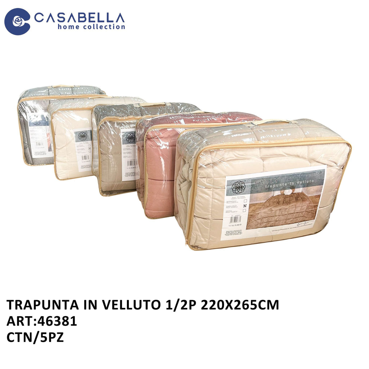 Trapunta in Velluto 1/2P 200X265CM