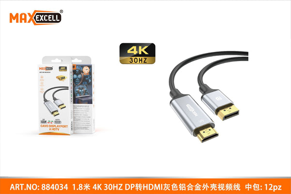 Cavo Displayport a HDMI 1.8M 4K 30HZ