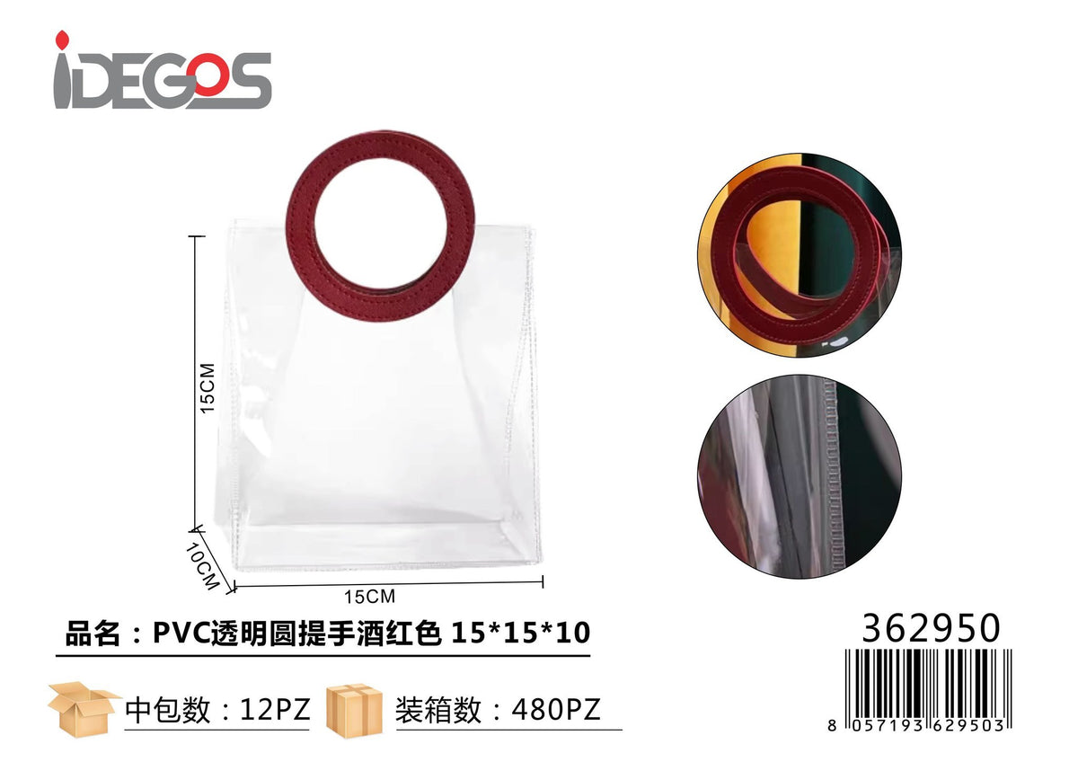 Sacchetto regalo trasparente in PVC con manico