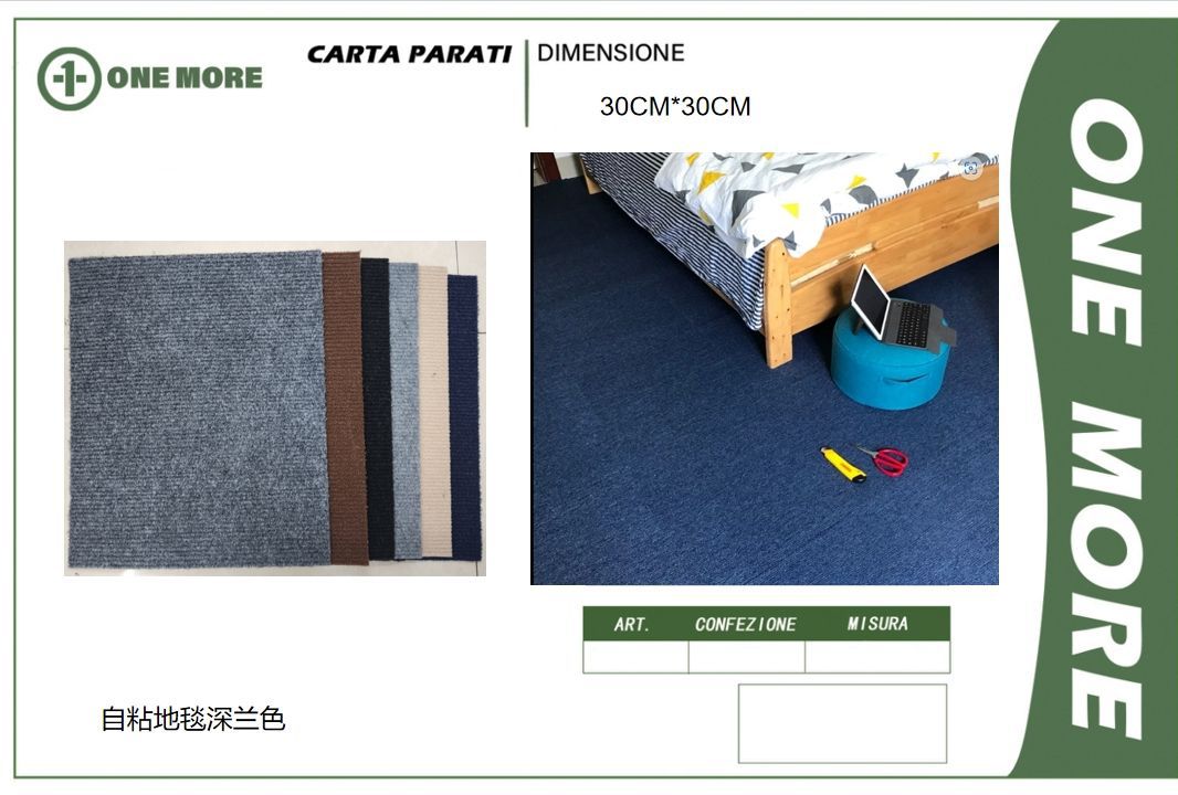 Quadrotte adesive in moquette