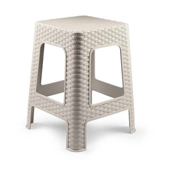 SGABELLO RATTAN GRANDE PLASTICA 36X36X45CM MARRON F18 JAR