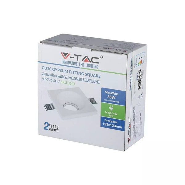 Portafaretto V-TAC GU10 quadrato in gesso da incasso