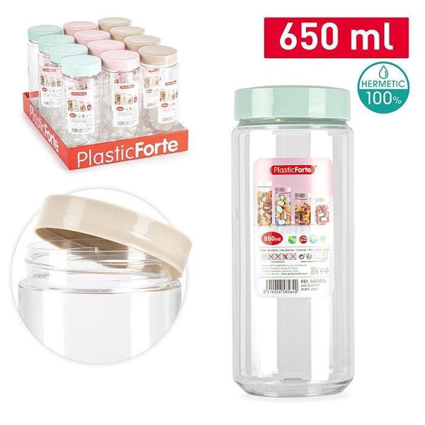 BARATTOLO MONTECARLO PLASTICA 650ML 7X7X18CM