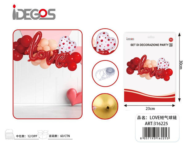 Kit arco di palloncini rosso in love