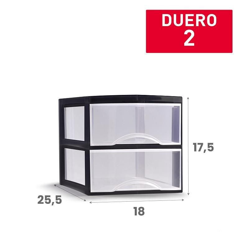 CASSETTIERA DUERO 2 CASSETTI 18X25.5X17.5CM NERO