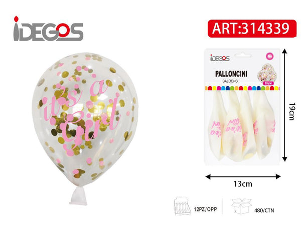 Palloncini in lattice con coriandoli