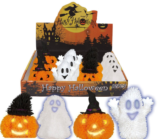 Soggetto Halloween luminoso in gomma zucca o fantasma