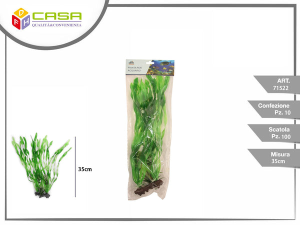 Pianta artificiale verde per acquario alta 35 cm