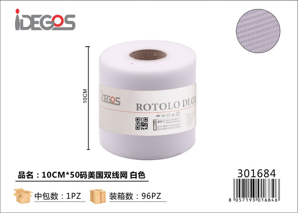Rotolo di tulle a doppio filo, 10 cm x 45 yard