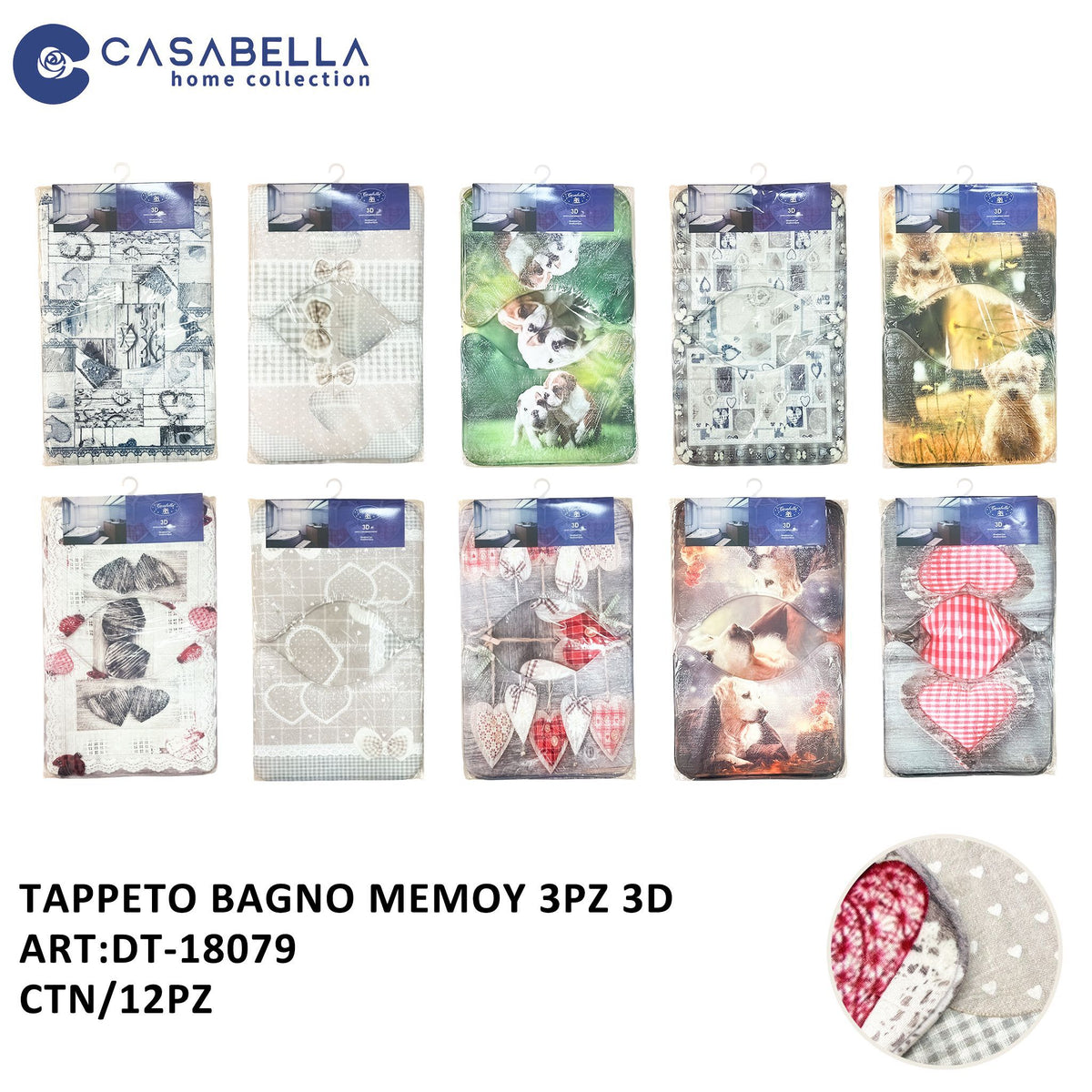 Tappeto Bagno Memody 3PZ 3D