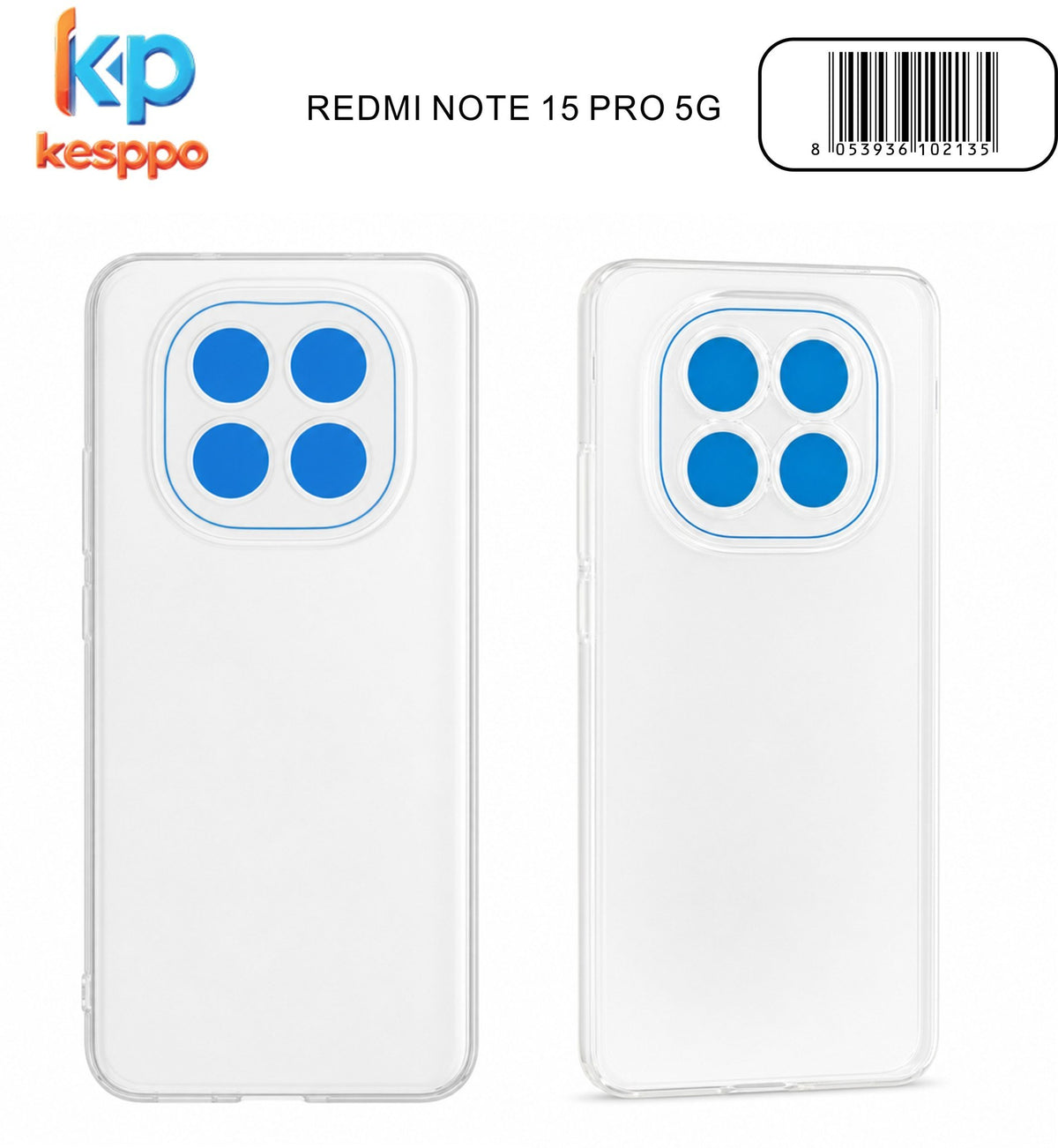 Custodia per Redmi NOTE 15 Pro 5G – trasparente, in silicone, con aperture sagomate