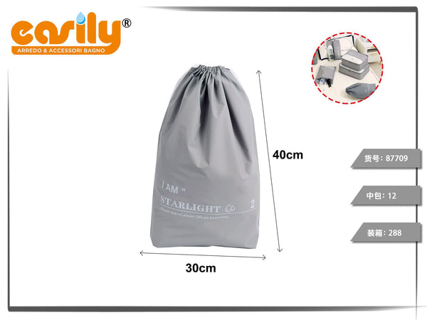 Sacchetto organizer da viaggio grigio con coulisse