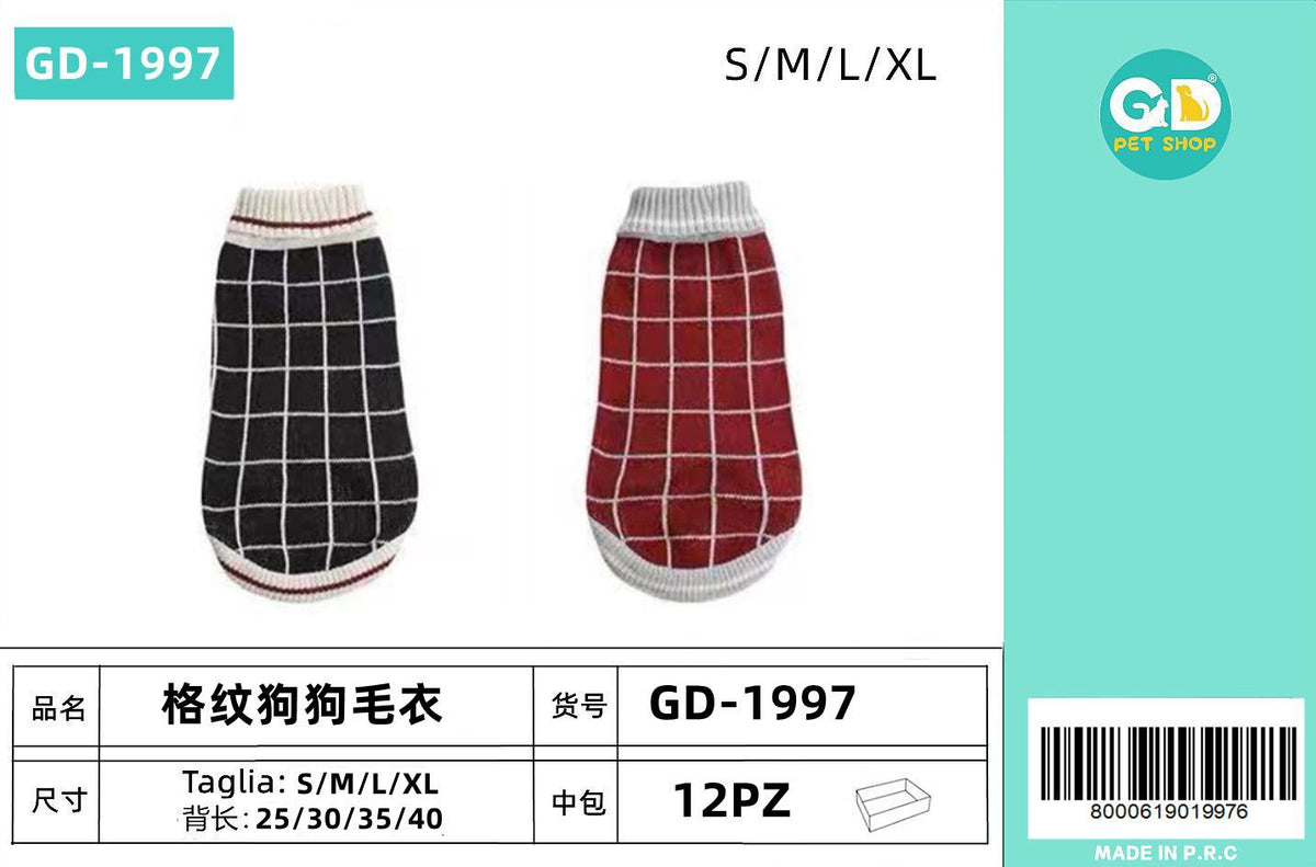 Maglione a quadri per cani
