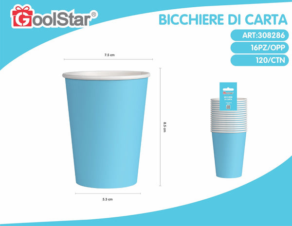 Bicchiere di carta celeste
