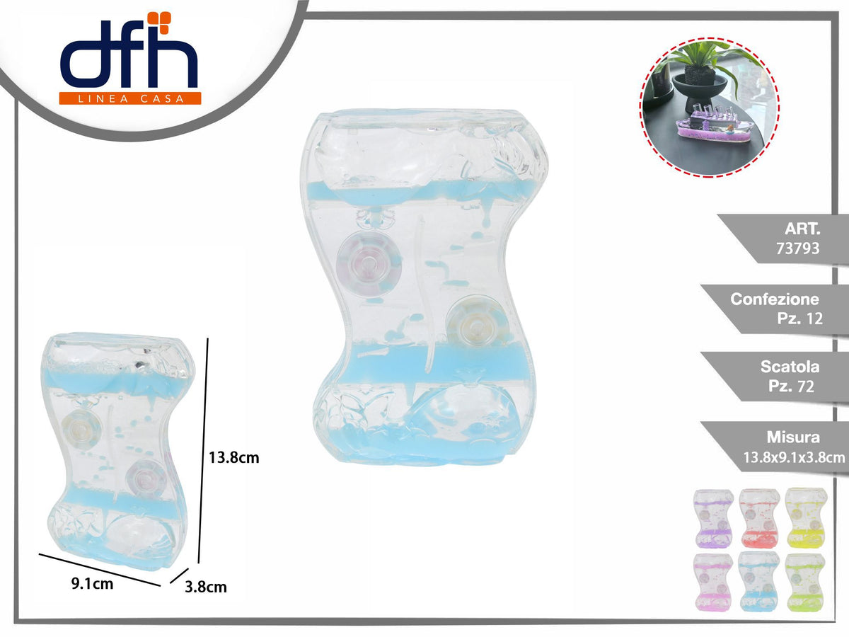 Soprammobile a gocce colorate con delfini e due ruotine
