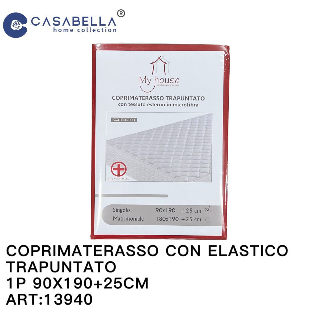 Coprimaterasso con Elastico Trapuntato 1P 90X190+25CM