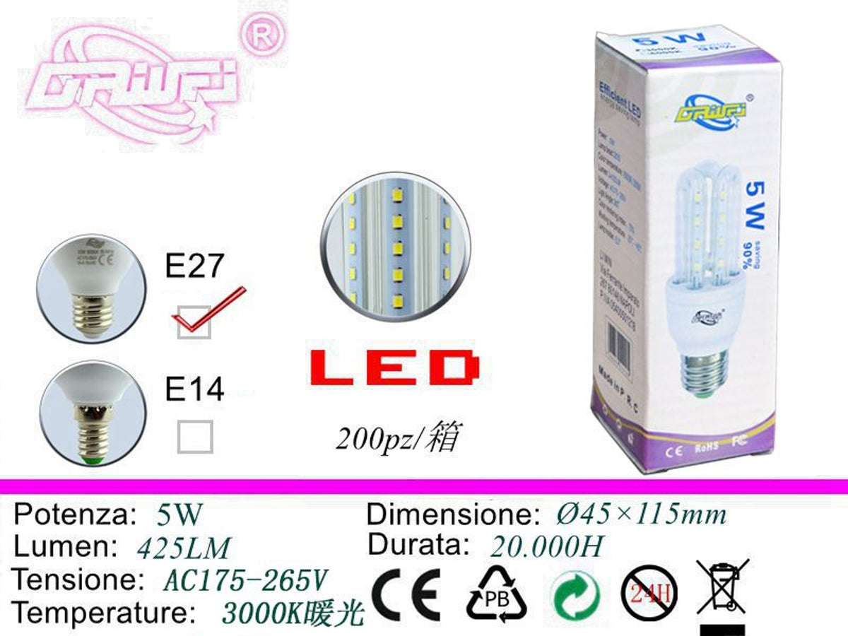 Lampadina LED a risparmio energetico — 5 W, E27