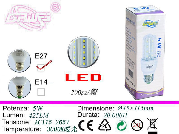 Lampadina LED a risparmio energetico — 5 W, E27