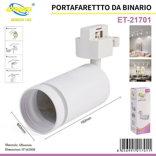 Supporto GU10 per illuminazione su binario