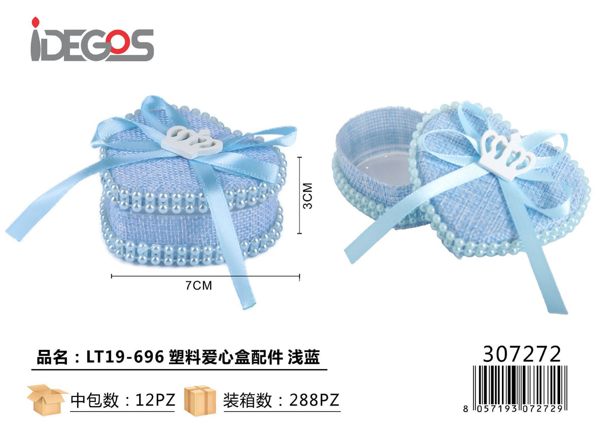 Scatolina a cuore celeste, modello LT19-696