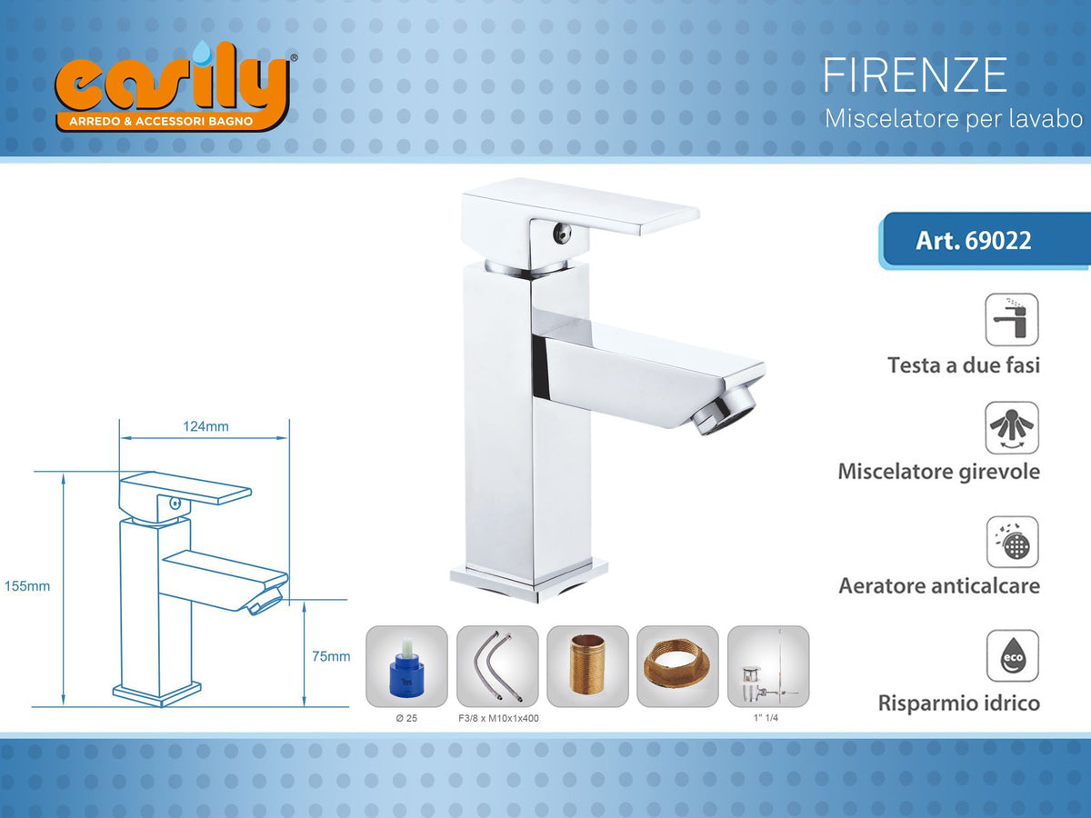 Miscelatore monocomando per lavabo Firenze