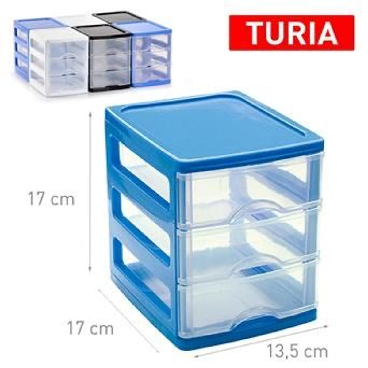 CASSETTIERA 3 CASSETTI TURIA 17X13.5X17CM