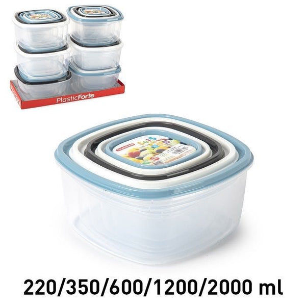 SET 5 CONTENITORE QUADRATI 19X19X10CM