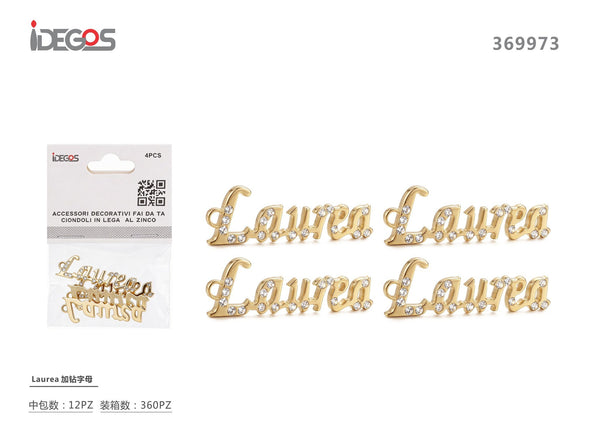 Ciondolo Scritta Laurea, oro