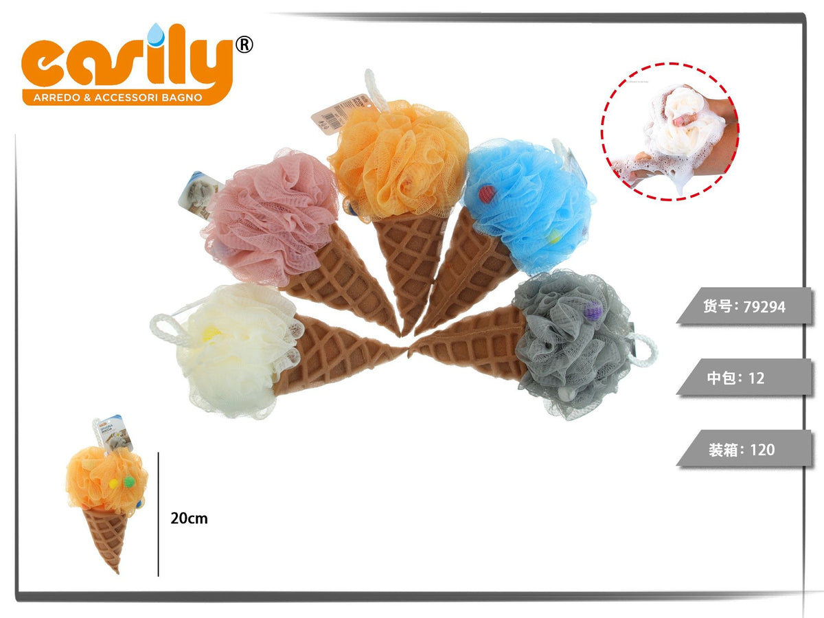 Spugna da doccia a forma di cono gelato