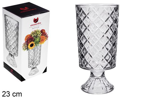 C.M VASO VETRO SAMURAY 23CM