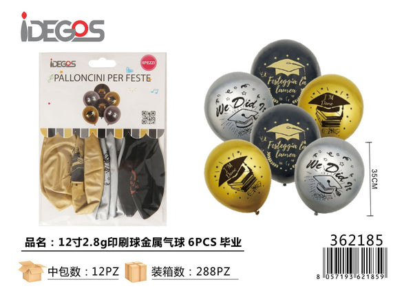 Set di palloncini in lattice laurea oro nero