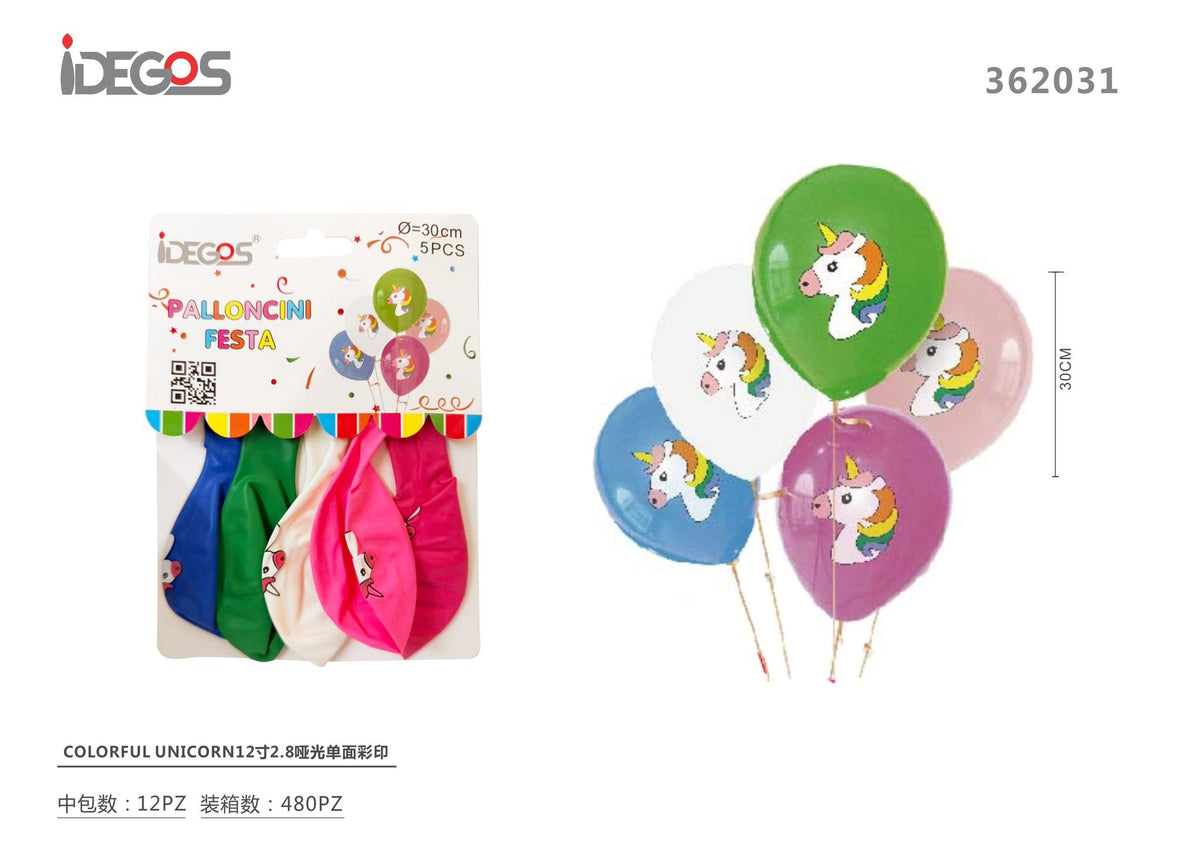 Set di palloncini in lattice unicorno