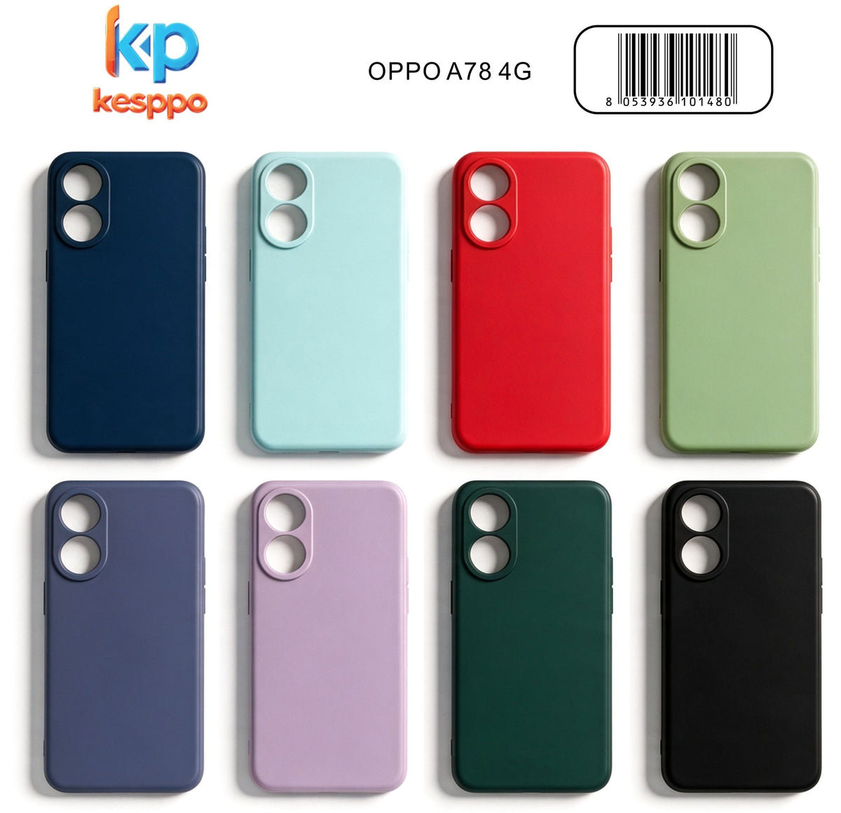 Custodia per OPPO A78 4G – a tinta unita, in silicone, con aperture sagomate