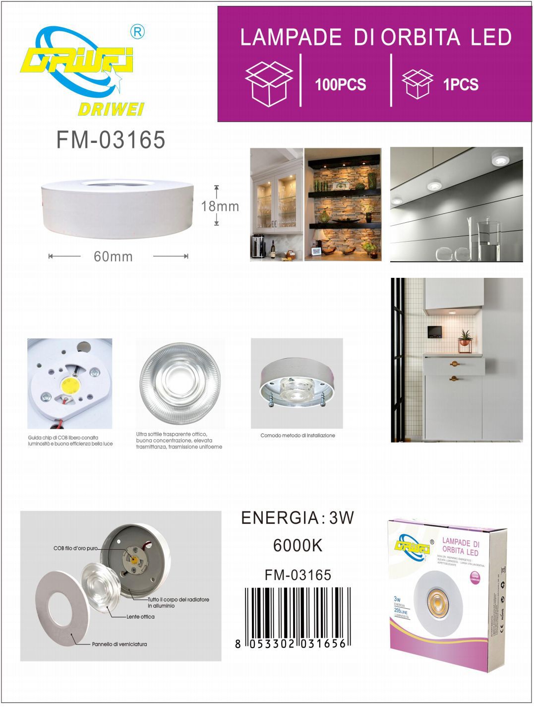 Faretto da soffitto