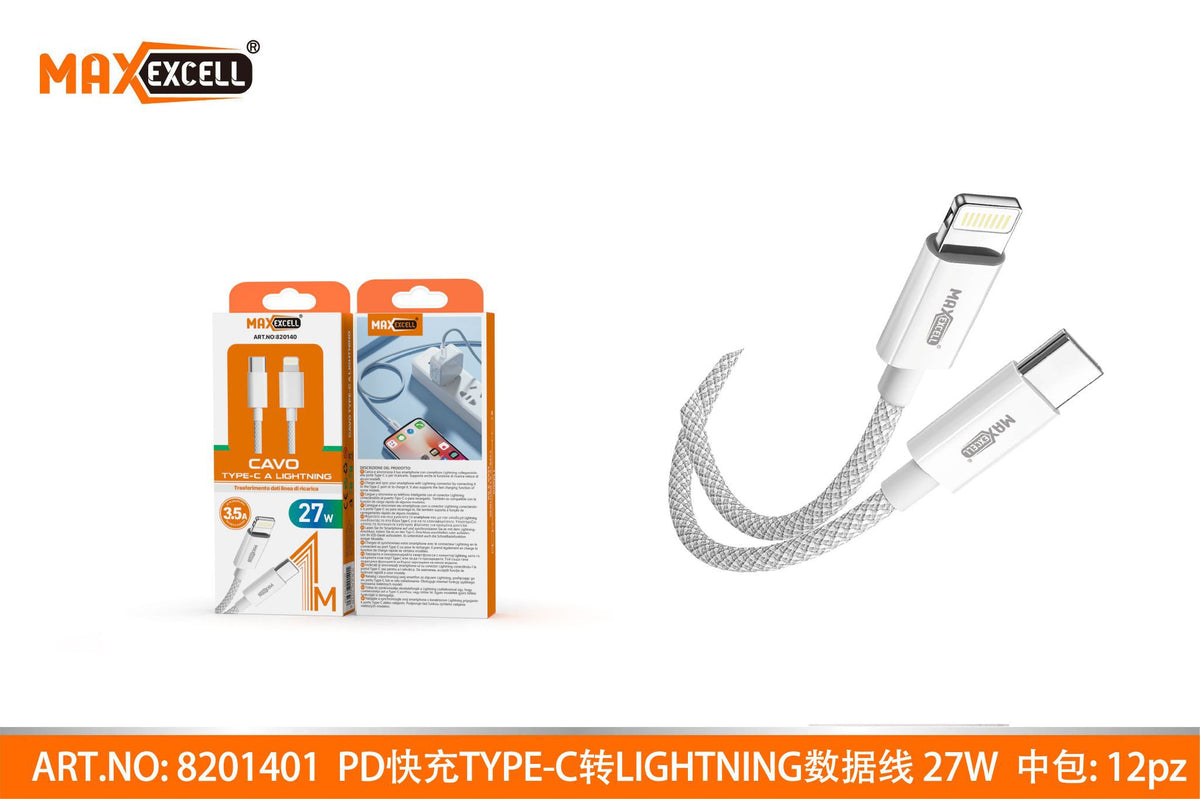 Cavo TYPE-C a LIGHTNING PD 1M 3.5A 27W